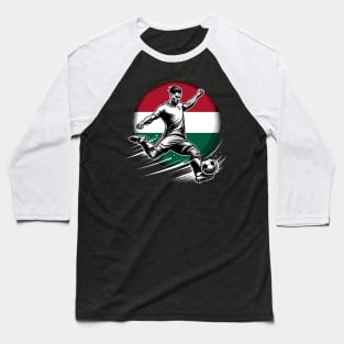 Dynamic Hungary Soccer Star in Action - Vector Design Baseball T-Shirt